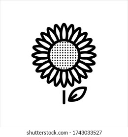 Vector line icon for sunflower