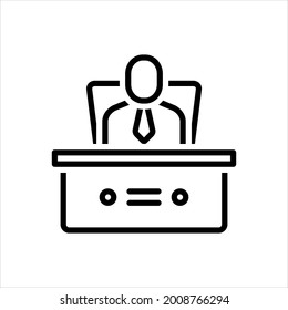 Vector line icon for superintendent