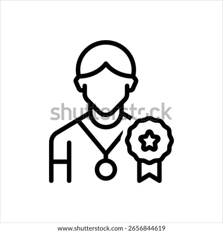 Vector line icon for superior achievement