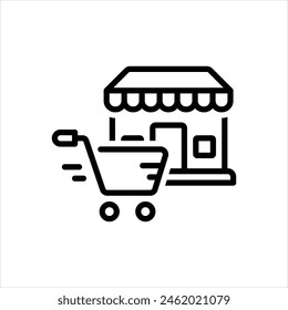 Vector line icon for supermarket