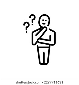 icono de línea vectorial para suponer