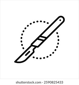 Vector line icon for surgical knife