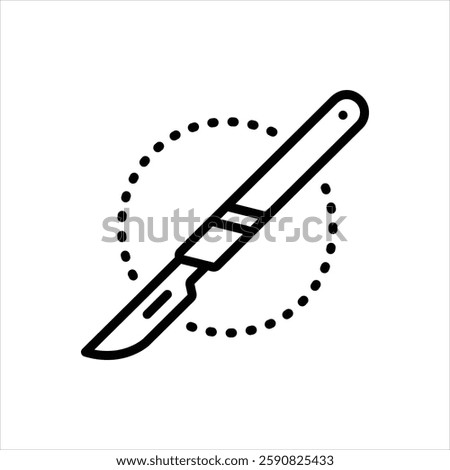 Vector line icon for surgical knife