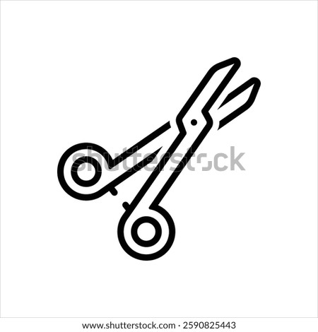 Vector line icon for surgical scissor