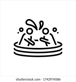 Vector line icon for swim