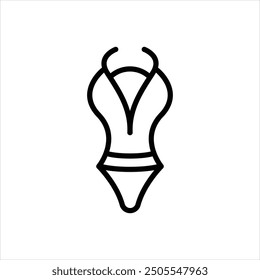 Icono de línea de Vector para traje de baño