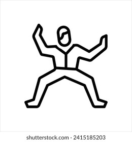 Icono de línea de vector para tai chi