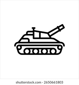 Vector line icon for tank