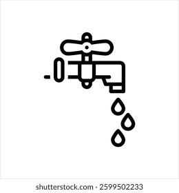 Vector line icon for tap water