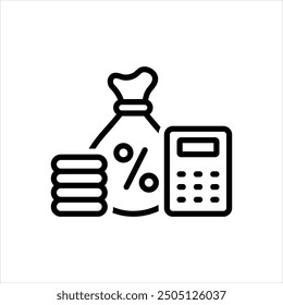 Vector line icon for tax