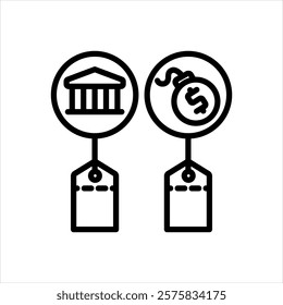 Vector line icon for tax debt