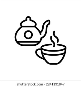 Vector line icon for tea