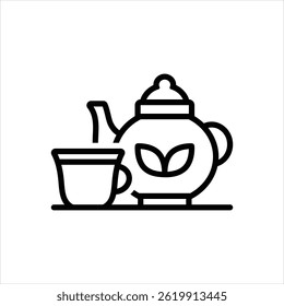 Vector line icon for tea brew