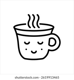 Vector line icon for tea sticker