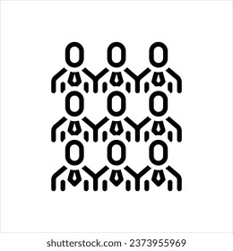 Vector line icon for team
