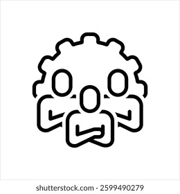 Vector line icon for team