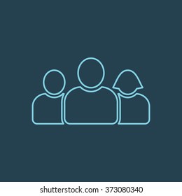 Vector Line Icon Of Team. Eps-10.