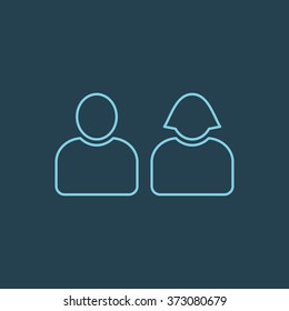 Vector Line Icon Of Team. Eps-10.