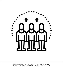 Icono de línea de Vector para espíritu de equipo