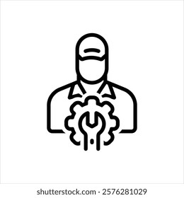 Vector line icon for technician