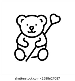 Vector line icon for teddy