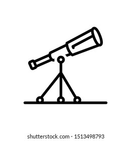 Vector line icon for telescope