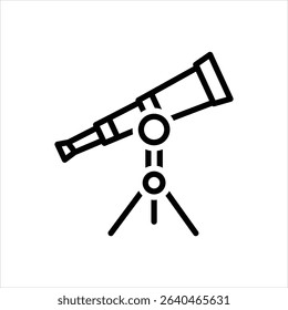 Vector line icon for telescope