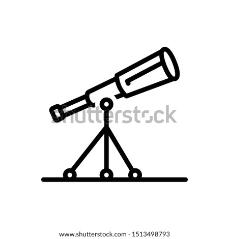 Vector line icon for telescope