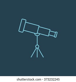 Vector Line Icon Of Telescope. Eps-10.