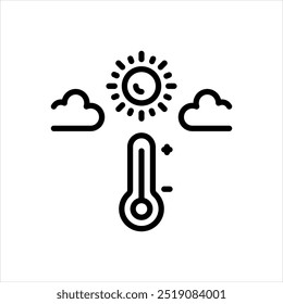 Ícone de linha de vetor para temperatura