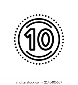Vector line icon for ten