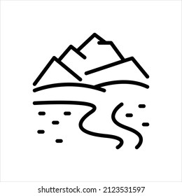 Vector Line Icon For Terrain