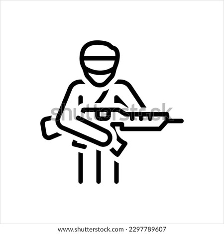 Vector line icon for terror