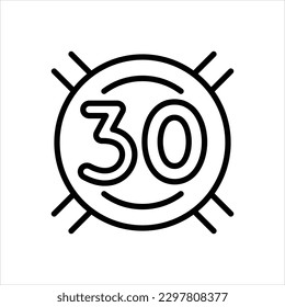 Vector line icon for thirty