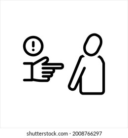 Vector line icon for threat