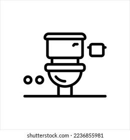 Vector line icon for toilet
