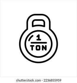 Vector line icon for ton