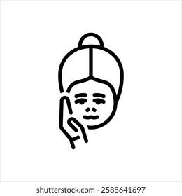 Vector line icon for tooth ache
