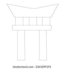 vector  line icon. Torii, Japan gate.Japanese temple construction called torii icon logo template.