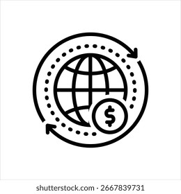 Vektorliniensymbol für die Handelserweiterung