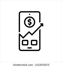 Vector line icon for trader