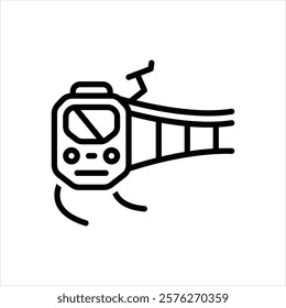 Vector line icon for trains