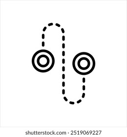 Vector line icon for trajectory