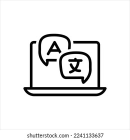 Icono de línea del vector para las traducciones