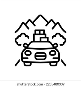 Vector line icon for traveling