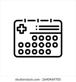 Vector line icon for treatment schedule