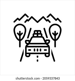 Vector line icon for trip