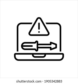 Vector line icon for troubleshooting