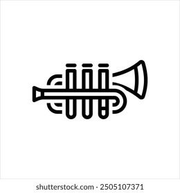 Vector line icon for trumpet