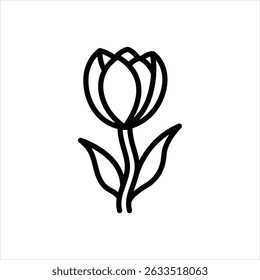 Vector line icon for tulip